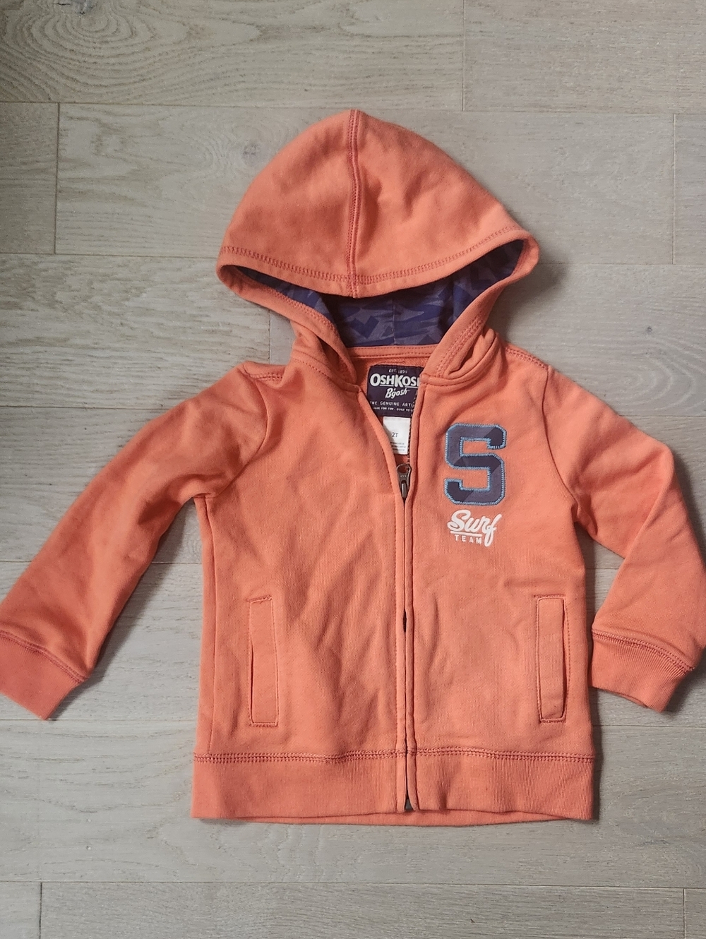 Oshkosh B'gosh Toddler Boy Orange SURF full Zip Swester 3T
